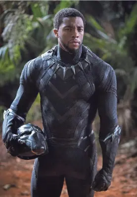  ??  ?? Chadwick Boseman’s highly anticipate­d turn as Wakandan King T’Challa and the title superhero of “Black Panther” starts Feb. 16. PHOTOS BY MATT KENNEDY