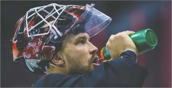  ?? ERROL MCGIHON/POSTMEDIA NEWS FILES ?? Depending on his concussion recovery, Ottawa goaltender Anders Nilsson is the obvious choice so far to take the No. 1 job between the posts.