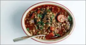  ?? TODD COLEMAN VIA AP ?? A dish of brisket and barley soup.