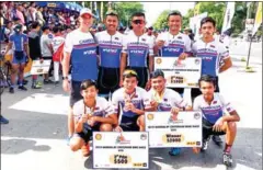  ?? SUPPLIED ?? The Cambodian team pose for a picture with their medals after a strong showing at a cycling event in Mandalay over the weekend.