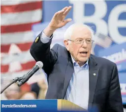  ?? Photo / AP ?? Bernie Sanders has shown that he is not afraid to criticise Donald Trump by name, while other Democratic presidenti­al contenders have avoided mentioning him.