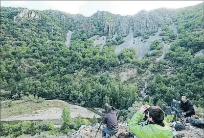  ??  ?? Avistamien­to de osos en la Cordillera Cantábrica cerca de Somiedo (Asturias)