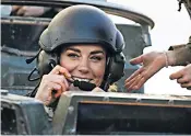  ?? ?? The Duchess released images from her visit to Pirbright Training and Abingdon Airfield, above; the Queen tinkers with an engine during ATS training, right