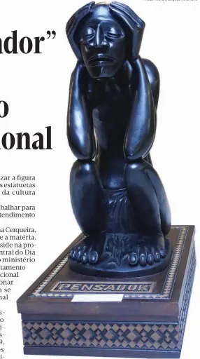  ??  ?? PAULO MULAZA | EDIÇÕES NOVEMBRO Uma das mais belas estatuetas da cultura angolana