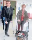  ??  ?? Laurent George, Directeur, et Marguerite Fromenteau, 103 ans, doyenne