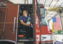  ?? Yalonda M. James / The Chronicle ?? Capt. Robert Ruddick of East Contra Costa Station 52 heads out on one of the emergency calls that are rising in the area.