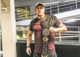  ?? George Kittle 2018 ?? Kittle, shown at a pro wrestling event in Nashville in 2018, enjoys the “mindset and attitude” found in the WWE.