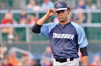  ?? KYLE FRANKO — TRENTONIAN PHOTO ?? Thunder pitcher Deivi Garcia is among the minor league players who face financial uncertaint­y after May 31.