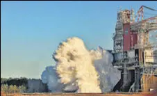  ?? AFP ?? Ignition test of the core stage of Space Launch System rocket.