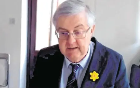  ?? PHOTO: PA WIRE ?? Prophetic: First Minister of Wales Mark Drakeford speaking via videolink to the Welsh Affairs Committee.