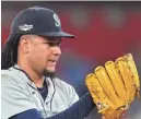  ?? NICK TURCHIARO/USA TODAY SPORTS ?? Mariners starting pitcher Luis Castillo throws in the seventh inning against the Blue Jays on Friday in Toronto.