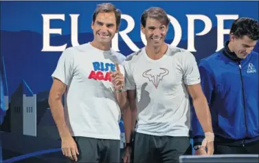  ??  ?? Roger Federer y Rafa Nadal formaron parte del equipo de Europa en la Laver Cup de 2019.
