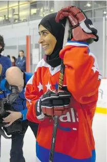  ??  ?? Speaking of Fatima Al Ali’s visit to Washington, Capitals head coach Barry Trotz said: ‘I think that’s a good message for society right now.’