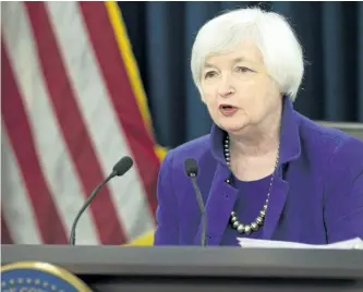  ?? POSTMEDIA NETWORK FILES ?? “I believe the case for an increase in the federal funds rate has strengthen­ed in recent months,” U.S. Federal Reserve chairwoman Janet Yellen said Friday in a greatly anticipate­d speech at the annual economic summit in Wyoming.