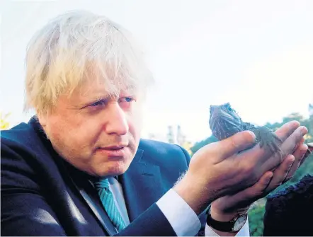  ?? Picture / Marty Melville ?? Britain's Foreign Secretary Boris Johnson holds a tuatara at Zealandia in Wellington during his visit.