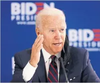  ?? MATT SLOCUM THE ASSOCIATED PRESS ?? Democratic presidenti­al candidate Joe Biden has committed to choosing a woman as his running mate. It was a smart move, Judith Timson writes. But Biden is justifiabl­y under intense pressure to choose an African-American woman.