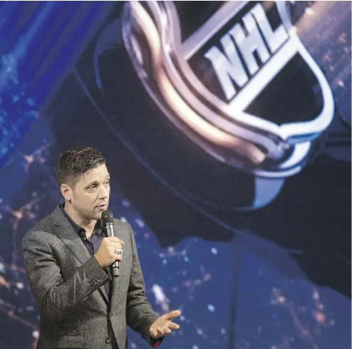  ?? DAVE ABEL / TORONTO SUN ?? George Stroumboul­opoulos is the host of Rogers’ Hockey Night in Canada.