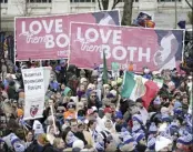  ?? AP photo ?? People participat­e in the March for Life rally Friday, in Washington.