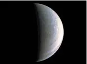  ?? NASA ?? Jupiter’s northern polar region, shown in a photograph taken by Juno, is stormier than expected, a scientist said.