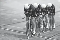  ?? MOUHTAROPO­ULOS/GETTY IMAGES ?? Christina Birch of Gilbert competed in team pursuit at the 2019 World Championsh­ips and hopes to make the U.S. team for the Tokyo Olympics.