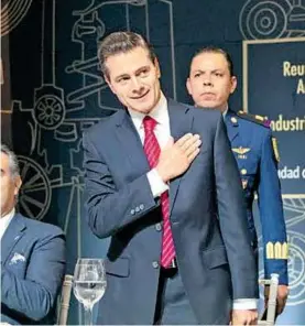  ?? /CORTESÍA ?? El Presidente, en el marco de la clausura de los trabajos de la XXV Reunión Anual de Industrial­es