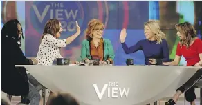  ?? ABC ?? The View co-hosts Whoopi Goldberg, left, Sunny Hostin, Joy Behar, Sara Haines and Jedediah Bila spend more time talking politics now with the arrival of a new Donald Trump administra­tion.