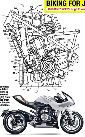  ??  ?? You can see how close the latest design (left) is to the concept model (right) from 2015. Aside from the frame, they’re virtually identical.