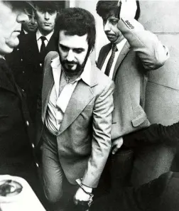  ??  ?? Sutcliffe leaving court in January 1981