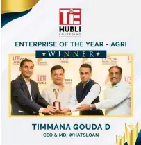  ??  ?? Timmana Gouda receiving Enterprise of the Year (Agri) Award