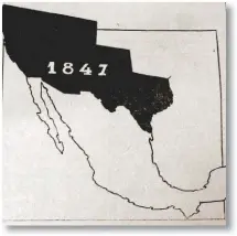  ??  ?? Mapa del trago amargo: lo negro es lo que se perdió con el tratado de Guadalupe-Hidalgo en 1848. EL TRAGO AMARGO