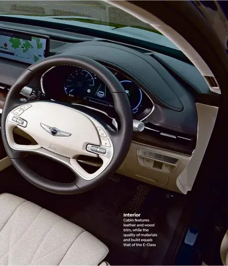  ??  ?? Interior
Cabin features leather and wood trim, while the quality of materials and build equals that of the E-Class