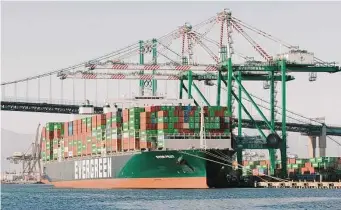  ?? Stella Kalinina/New York Times file ?? About $4 trillion worth of foreign goods and services flowed into the U.S. in 2022 through ports like the Port of Los Angeles, while the country exported only about $3 trillion.