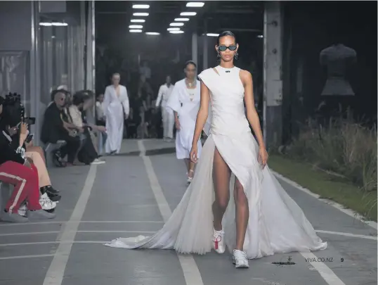  ?? Photo / Getty Images ?? Jordan walks the runway at the Off-White spring/summer 2019 show.