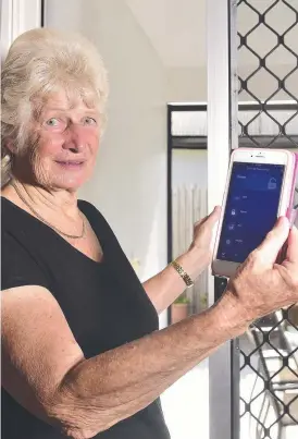  ??  ?? SAFETY MEASURES: Jan Alderton has had a range of security features installed at her home, which all connect to her smartphone. PICTURE: MATT TAYLOR