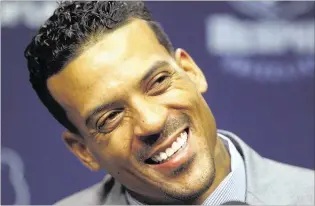  ?? NIKKI BOERTMAN/THE COMMERCIAL APPEAL ?? New Grizzly Matt Barnes seemed happy to be in Memphis as he was introduced on July 28. He played for the rival Los Angeles Clippers last year.