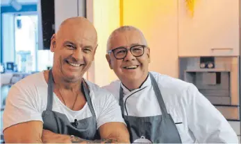  ?? FOTOS: UDO DILGER ?? „Wertvoll kochen“(von links): Jetzt mit Robert Heinzelman­n und Ralf Hörger.