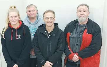  ??  ?? Footballer­s and netballers at Warragul have the benefit of well qualified training staff p[rematch, during and after games every weekend and also on practice nights. The group, from left, is Rachel Bickerdike, Michael Waters, John Kaljouw and John...