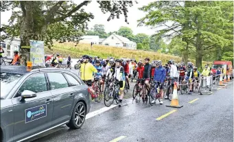  ??  ?? Cyclists getting ready for the start of the Ox Mountain Cycling Club annual cycle race in south Sligo recently which was a good success.