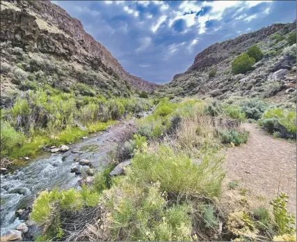  ?? COURTESY DAVID BARGER ?? The Rio Pueblo, as seen from along Slide Trail, one of several hiking alternativ­es to enjoy while the Carson is closed.