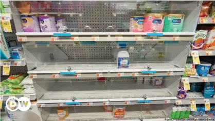  ?? ?? Empty shelves greet shoppers looking for baby formula in New York