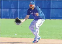  ?? USA TODAY SPORTS ?? Toronto Blue Jays infielder Rowdy Tellez works out during spring training in Dunedin, Fla.
