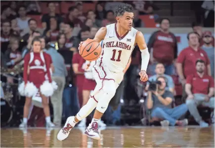  ??  ?? Oklahoma freshman guard Trae Young is scoring 30.5 points per game. ROB FERGUSON/USA TODAY SPORTS