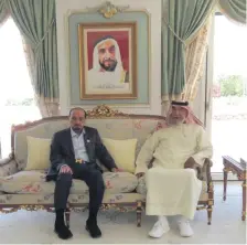  ?? Wam ?? President Sheikh Khalifa received Sheikh Humaid bin Rashid Al Nuaimi, Ruler of Ajman, at his Evian residence in July