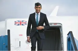  ?? BEN STANSALL/POOL ?? British Prime Minister Rishi Sunak arrives Saturday in Munich, Germany, to attend the Munich Security Conference, where Ukraine dominated the agenda.