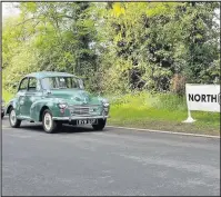  ??  ?? More than 90 classic and sports cars took part in The 2018 Charnwood Caper Run. Here a Morris Minor leaves Quorn & Woodhouse GCR Station