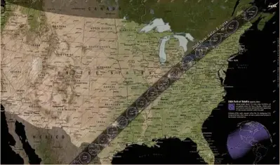  ?? CORTESÍA DE GREATAMERI­CANECLIPSE.COM ?? Estados Unidos es el país que tendrá la mayor parte del eclipse total de sol.