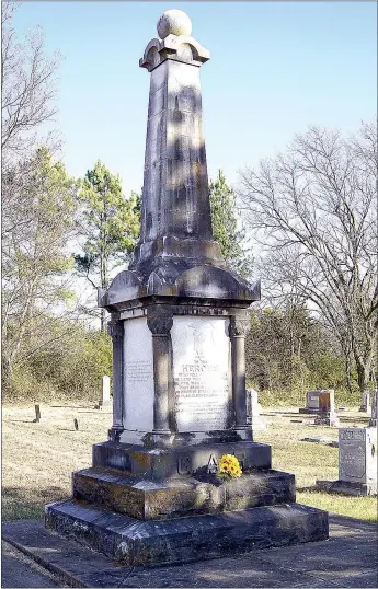  ?? WESTSIDE EAGLE OBSERVER/Randy Moll ?? This Grand Army of the Republic monument is in the Gentry Cemetery and was erected in 1918 in honor of Union soldier David L. Kost.