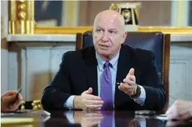  ??  ?? WASHINGTON: House Ways and Means Committee Chairman Rep. Kevin Brady, R-Texas., speaks during an interview with The Associated Press on Capitol Hill on Thursday. — AP