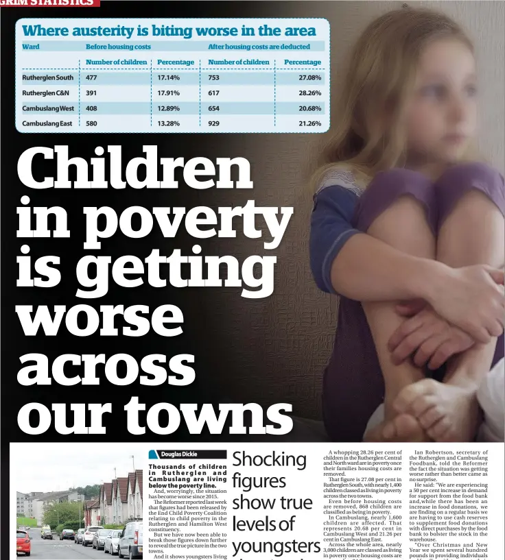  ??  ?? Poverty-stricken Areas such as Burnhill in the Rutherglen Central and North ward are suffering from large swathes of child poverty
