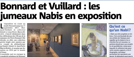  ??  ?? L’exposition nous transporte dans l’hôtel particulie­r des collection­neurs qui vivaient au milieu des oeuvres de Bonnard et Vuillard. (Photo et repro DR) Pierre Bonnard, Nu accroupi au tub, , huile sur toile, musée d’Orsay.